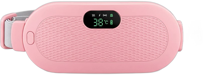 La ceinture chauffante rose, écran allumé